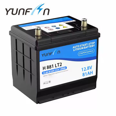 Başlatma ve Durdurma Sistemi Yüksek Enerji yoğunluğu ile 12.8V 81ah Lityum İyon Otomobil Bataryası LifePO4