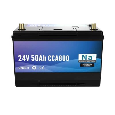 Kalite 24V 50Ah Sodyum-Ion Pil 800CCA Bluetooth Yüksek Voltajlı Başlatma ve Güç Bataryası Ticari Kamyonlar İçin Elektrikli Çatal Taşıyıcılar Ve Deniz Sistemleri Fabrika