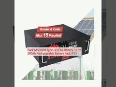 Rack Montajlı Tipi LiFePo4 Pil 51.2V 200Ah Şarj edilebilir Pil Paketi IP55